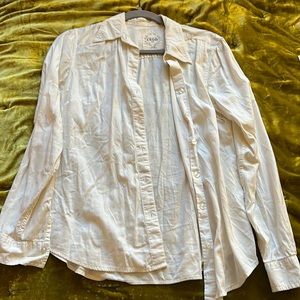 IZOD soft cotton white button up/button down (M)